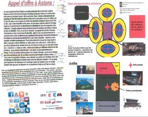 Dossier réalisé par des élèves de 2nde pour répondre à l'appel d'offre proposé par la ville d'Astana