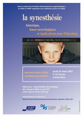 affiche conférence sur la synesthésie