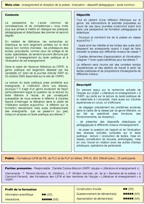 Fiche descriptive