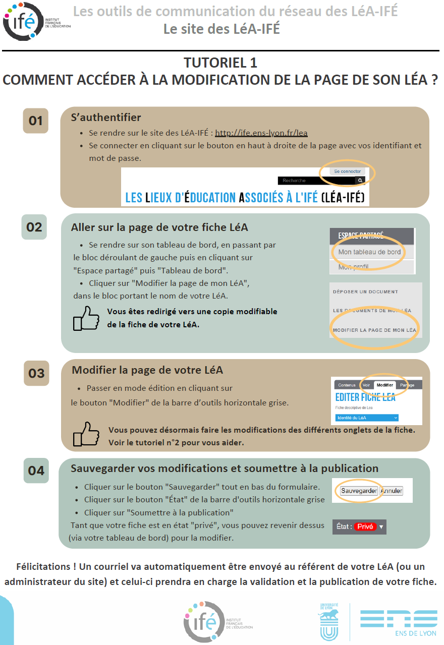 Tutoriel de publication sur sa page LéA